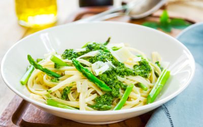 spaghetti con pesto di asparagi light ferrara magrella
